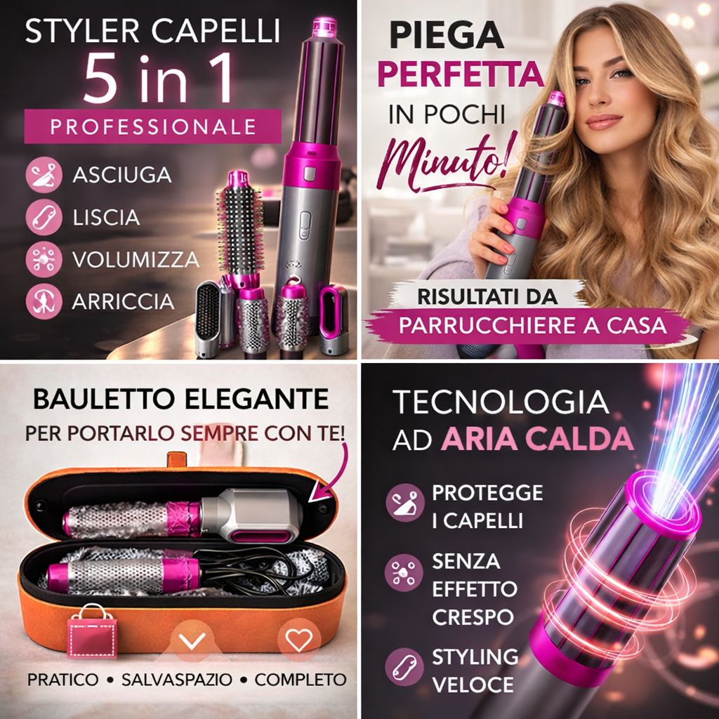 ASCIUGACAPELLI LUXORY 5 IN 1